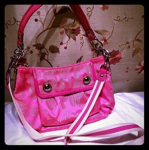Hot pink coach poppy two strap purse